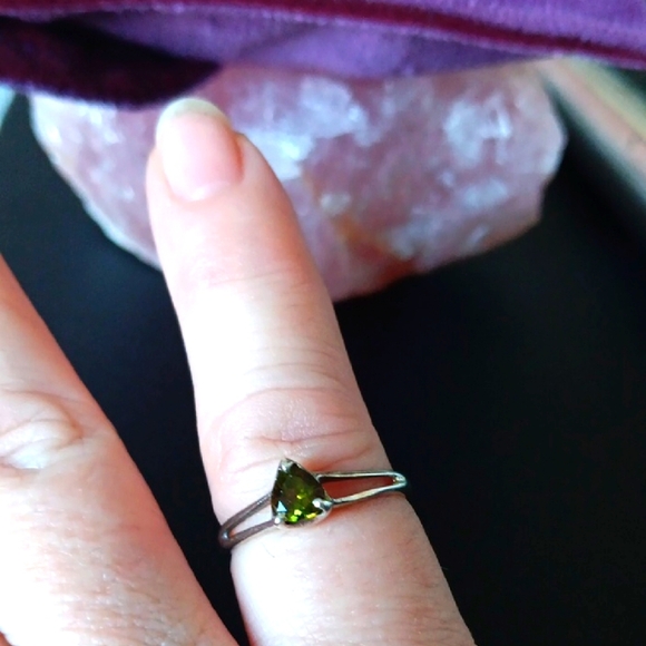 Wicked Treasures Jewelry - Green Tourmaline Dainty .925 Ring
